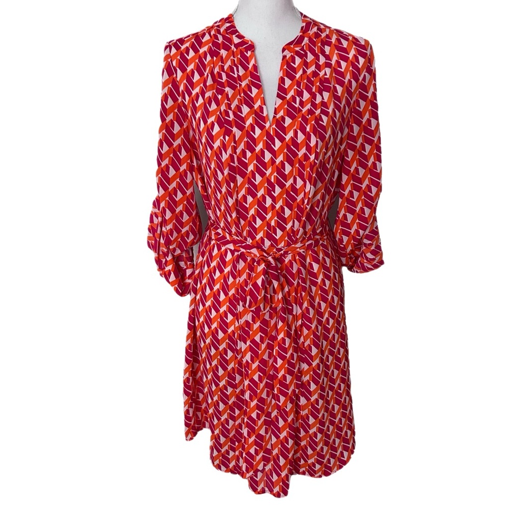 Banana Republic Shirtdress 8 Geometric Pattern  Spring Summer Brunch Office